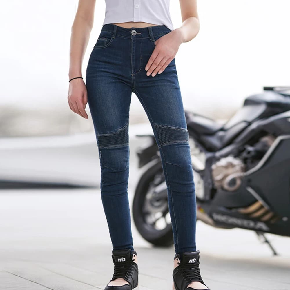 Four Seasons Motorcycle Riding Pants Women's Jeans Fall Resistant Motorcycle Thermal Pants Commuter Casual Riding Pants