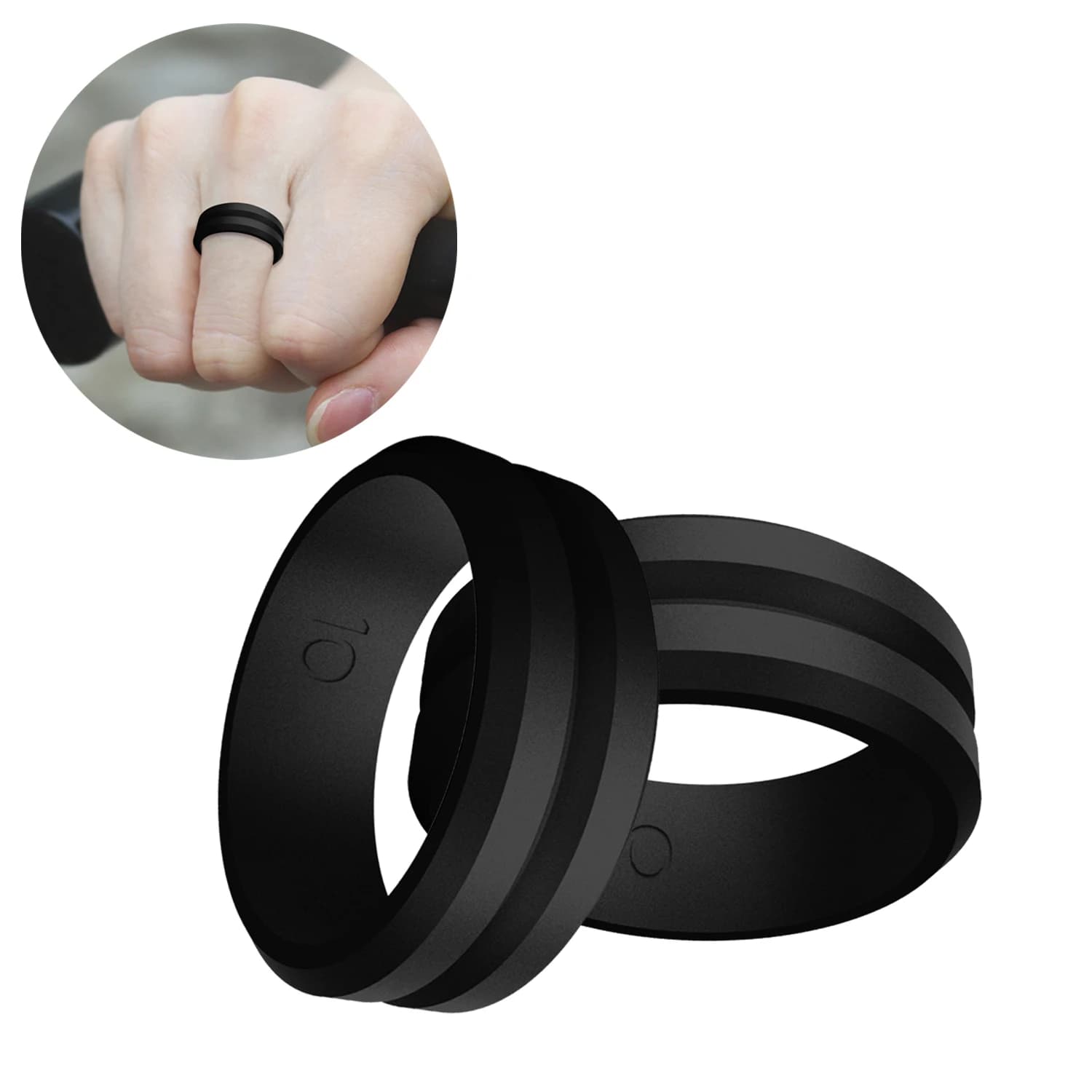 1PC V-shaped 8MM Silicone Rings Men Women Lightweight Silicone Finger Ring For Wedding Rubber Bands Outdoor Running Jewelry