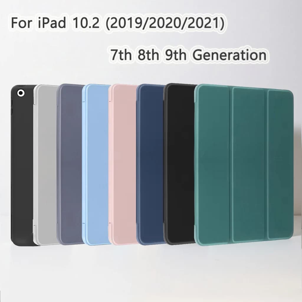For Apple iPad 10.2 2019 2020 2021 7th 8th 9th Generation Magnetic Flip Smart Cover, Trifold Stand,Shockproof Soft Silicone Case