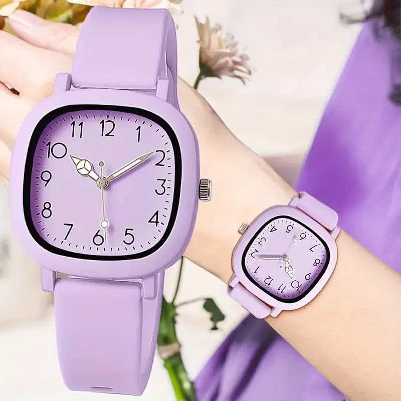 1/3/10PCS Fashion Silicone Band Women Quartz Watches Set Casual Arabic Dial Wristwatch for Girls Clock Reloj Hombre(Without Box)