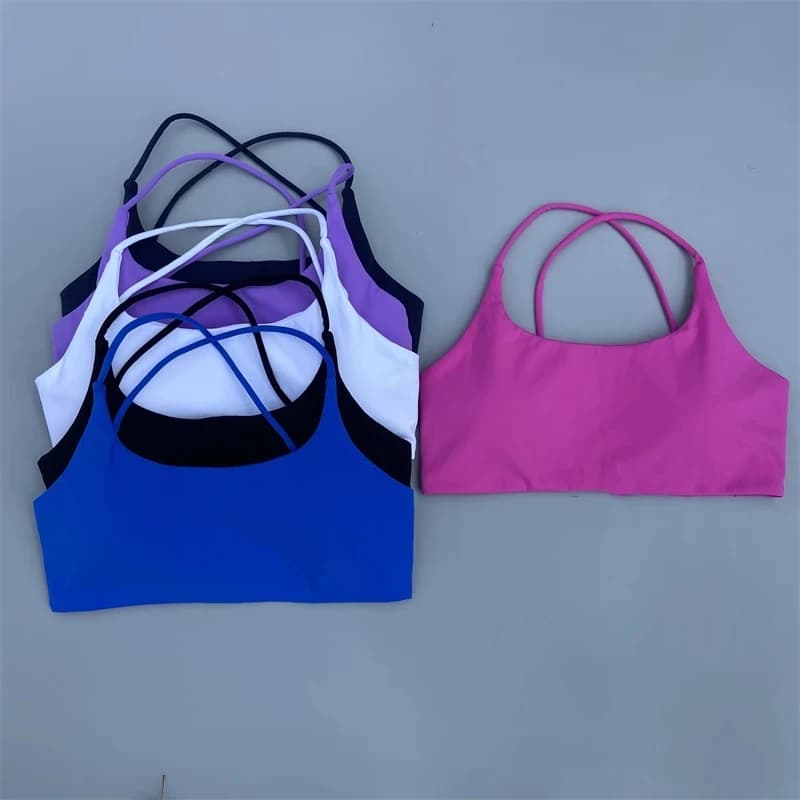 Solid Color Women Fitness Bra soft high strength Tight Sport Top Comprehensive Training Gym Yoga Underwear Tight With Chest Pad