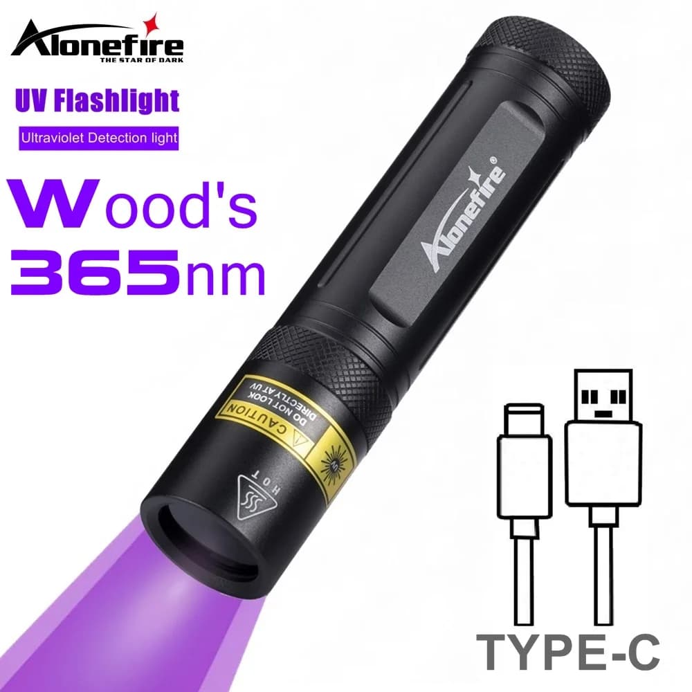 Alonefire SV77 10W 365nm UV Flashlight Ultraviolet Black Light Pet Moss Detector For Cat Dog Stains Bed Bug Moldy Food