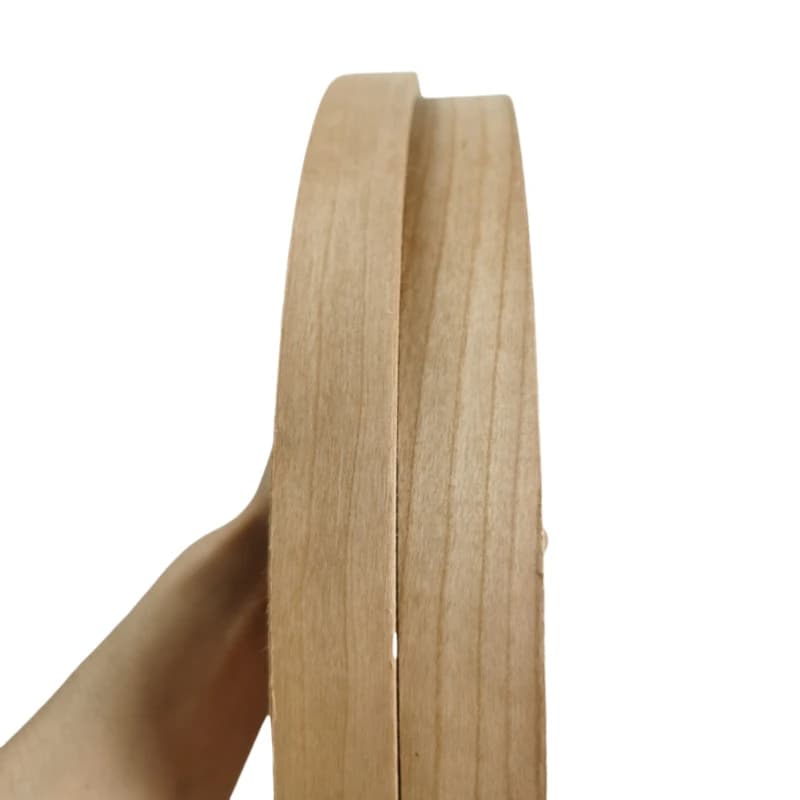 25M/Roll of Cherry Edge Banding, Real Wood Flexible Veneer Edging Tape, Natural Wood Veneer Strips for Plywood and Furniture