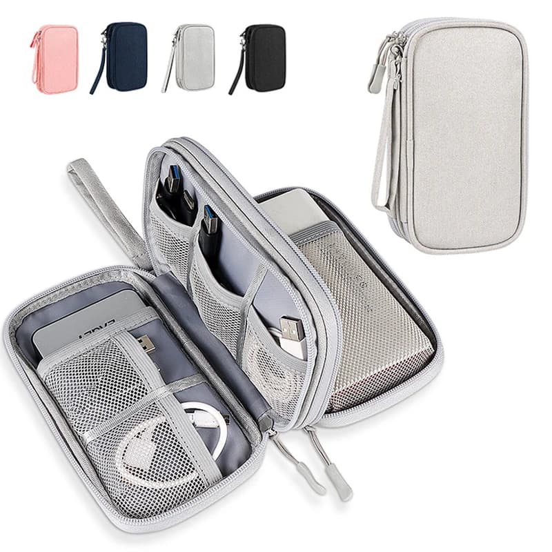 Waterproof Cable Storage Bag Digital Electronic Organizer Portable USB Data Line Charger Plug Storage Bag Travel Cable Organizer
