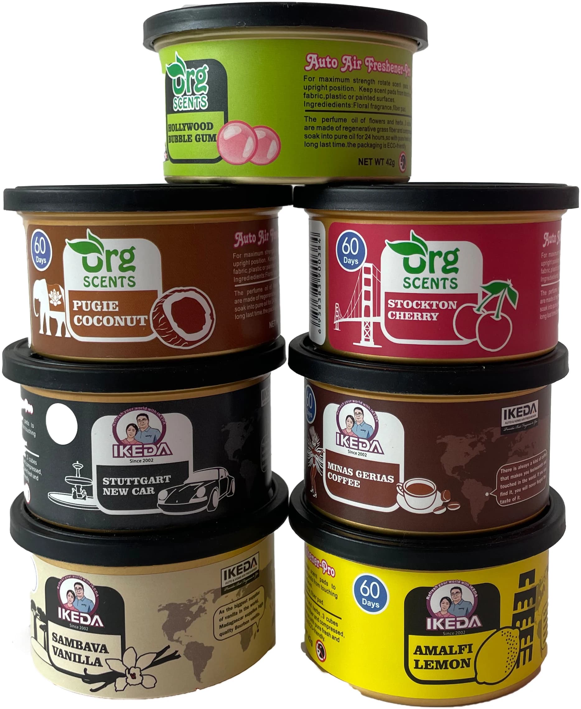 Car Air Fresheners: Lemon Scent | Organic Cans | Odor Eliminator Essential | Long-Lasting | Strong Fragrance | For Home Closet