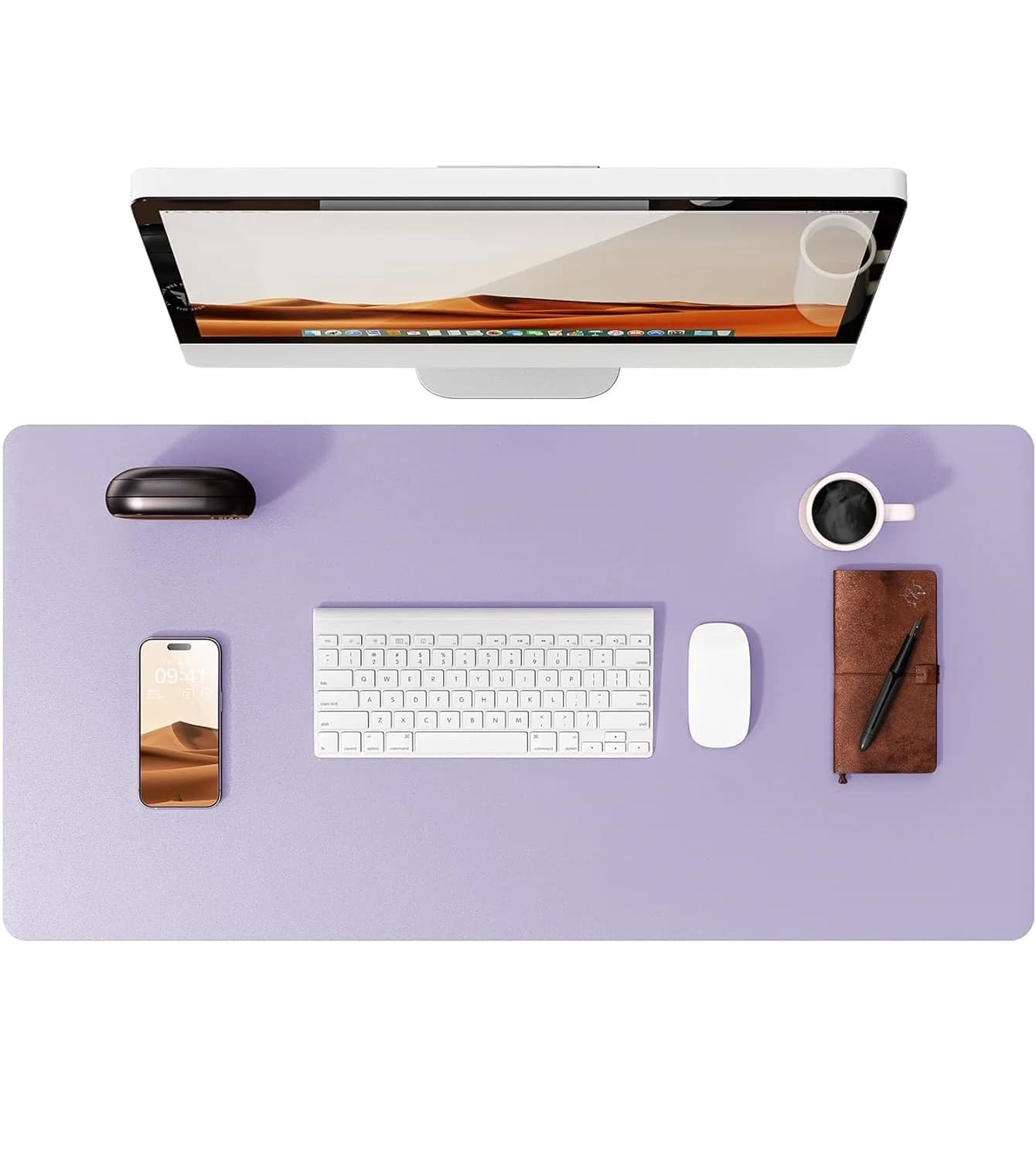 Leather Desk Pad Protector, Mouse Pad, Office Desk Mat, Waterproof Non-Slip PU Desk Blotter, Computer Desk Pad for Women