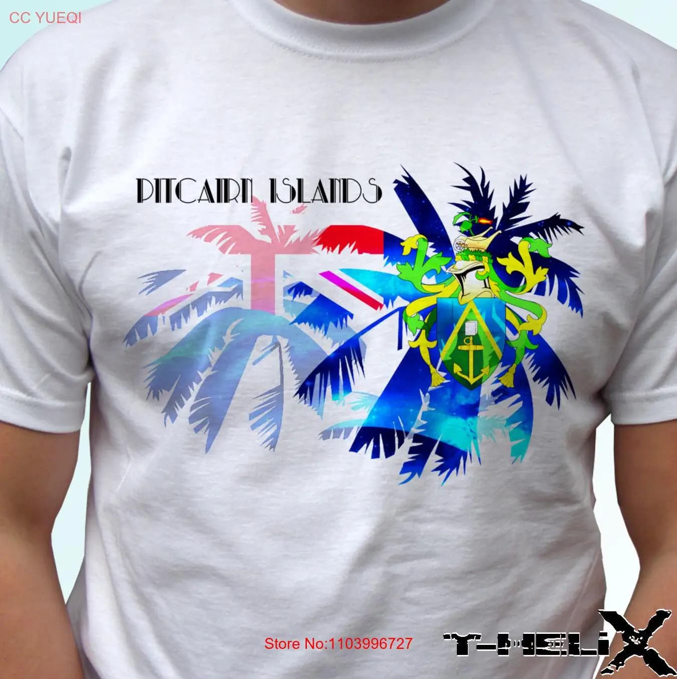 Pitcairn Island flag - white t shirt top tee - mens womens kids & baby sizes