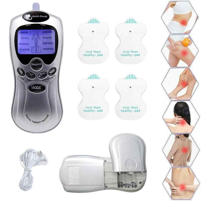 8 Model Electric body massager with adjustable dry battery power supply suitable for full body equipped W/ 4 patch replacements