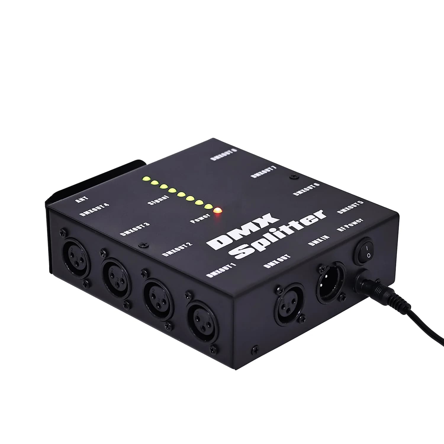 8 Way Isolated DMX Splitter - 8 Branch Universal Splitter Amplifier Distributor 3Pin Outputs for DMX Signals.