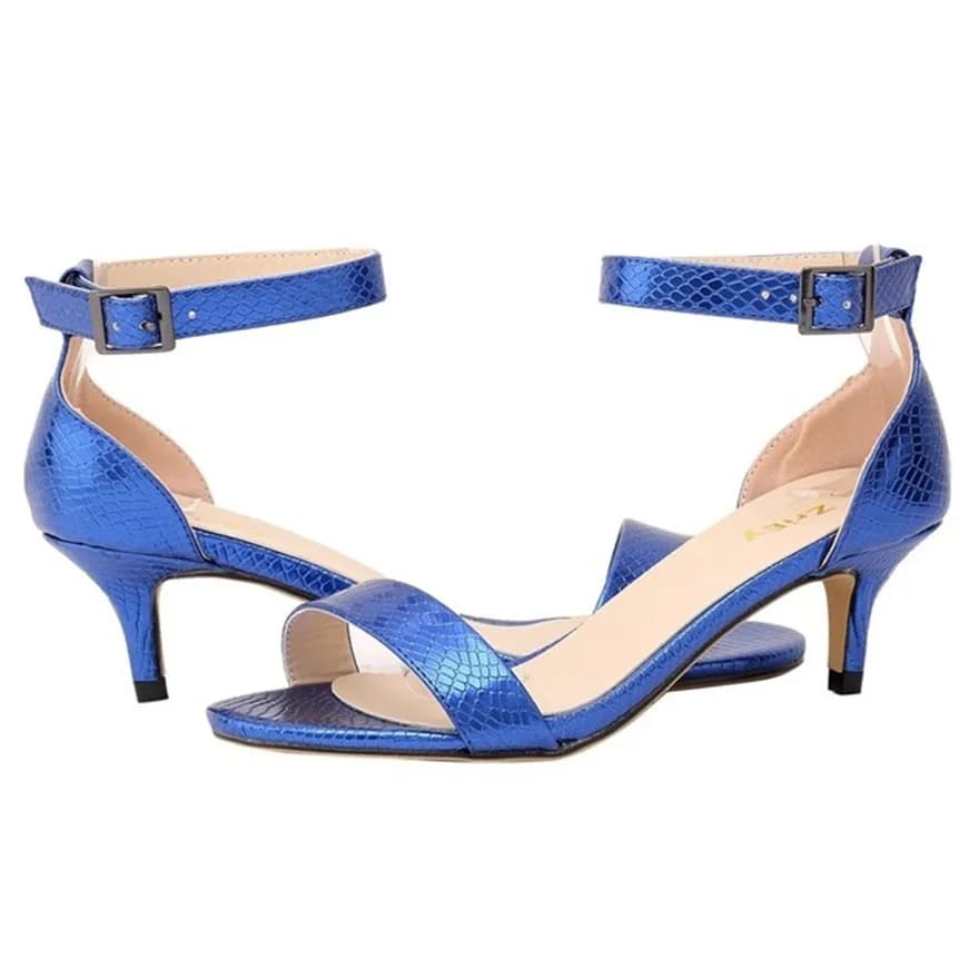 Sexy Small Crocodile Pattern Women Sandals Summer Open Toe High Heels 6cm Lady Work Shoes Fashion Buckle Party Dress Pumps Woman