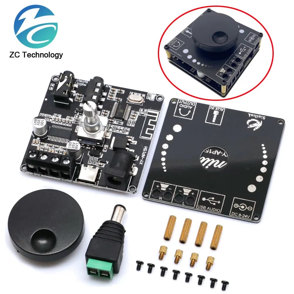 HIFI 20W*2 50W*2 AP50L AP15H Stereo Bluetooth-compatible Digital Amplifier Board AUX USB-C Input 12V/24V Home Theater XY-AP15H