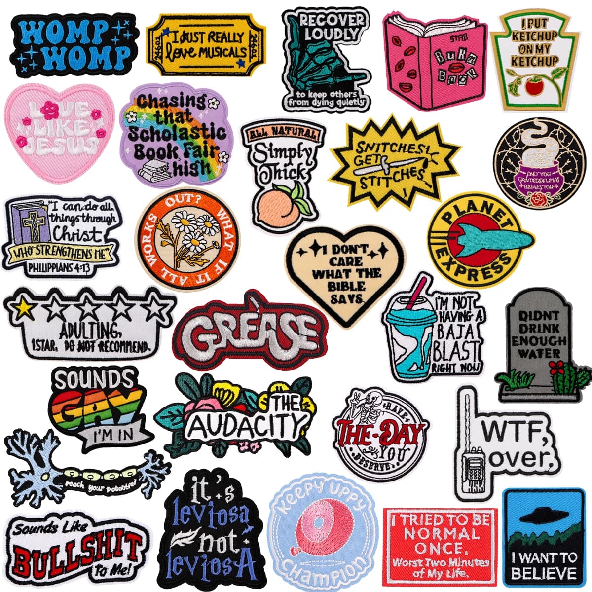 Funny Quotes Patch Embroidery Cartoon Gay Embroidered Logo Garment Accessories Sticker Patches Clothing Gifts for Friends