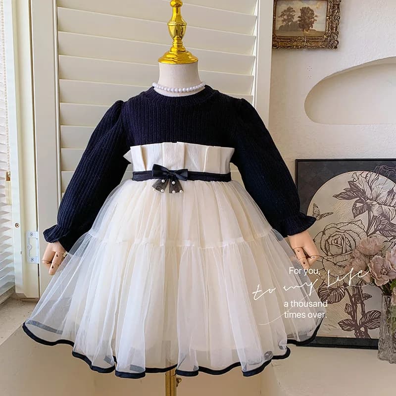 2024Autumn New Dress Pettiskirt Western Style Little Girl Children's Texture High Sense Princess Skirt