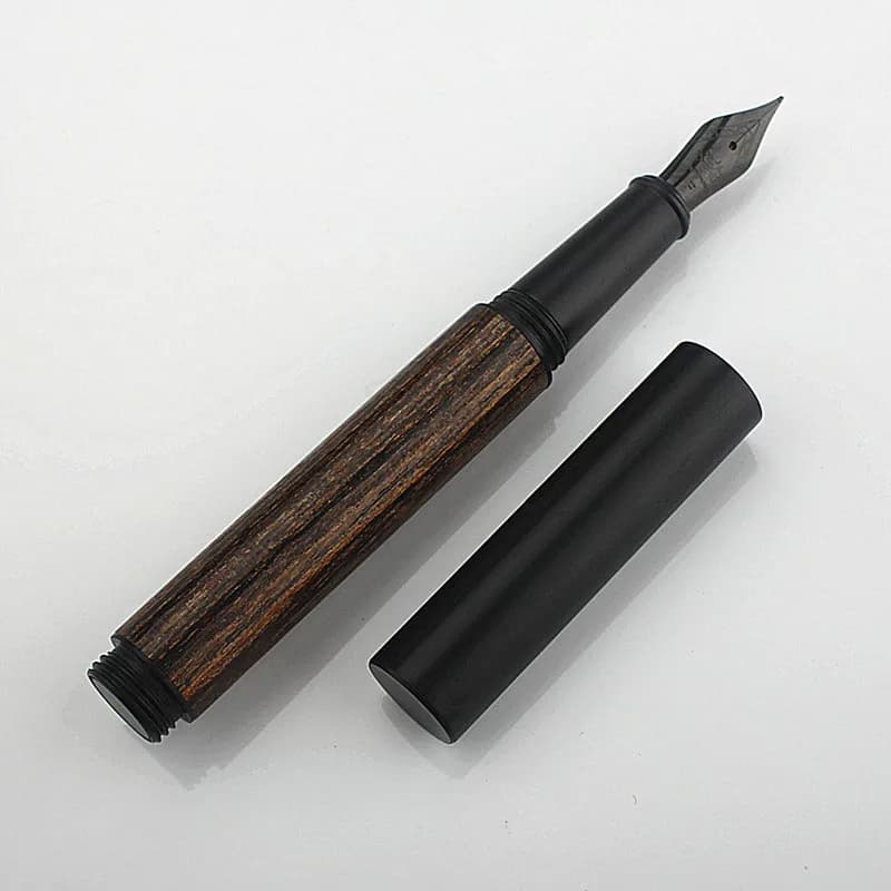 Sandalwood Mini Pocket Wood Fountain Pen Exquisite Smooth Writing Business Signature Pen High-end Black Nib