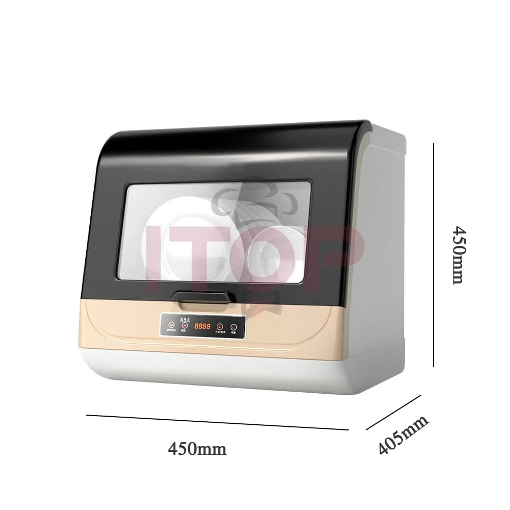 ITOP 8L Tabletop Countertop Desktop Dishwasher Automatic Microcomputer Electronic Hood Type Dish Washing Washer