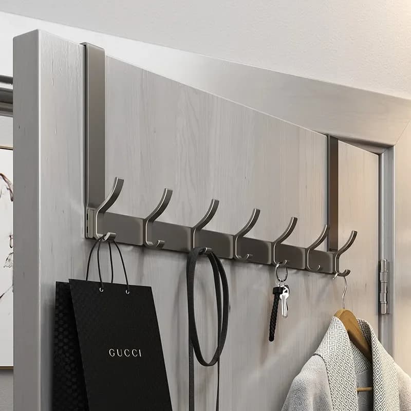 Over-the-Door Home Organizer Rack Quick Install Clothes Coat Hat Towel Hanger - Bathroom Accessories Holder for Storage