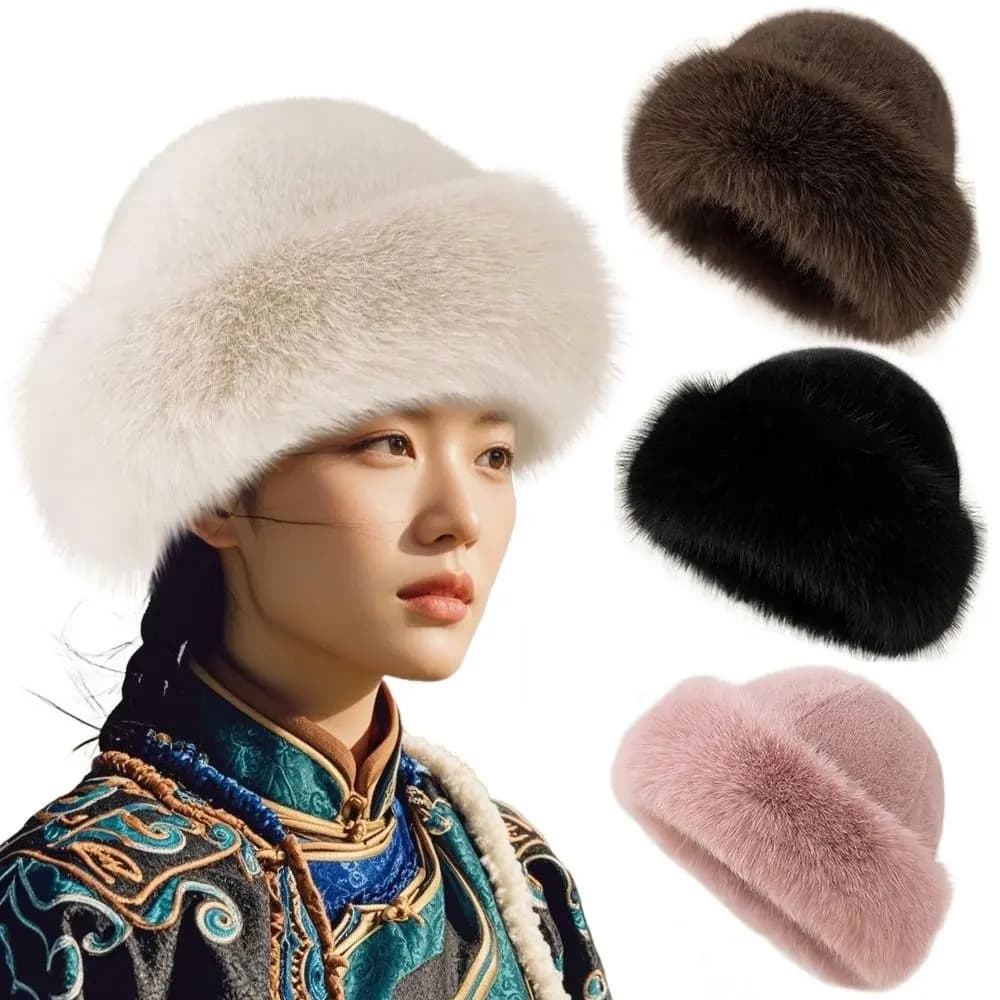 Cold Proof Soft Plush Bucket Hat Faux Fur Thicken Fluffy Fur Bucket Hat Winter Warm Windproof Winter Hat Snowy Day
