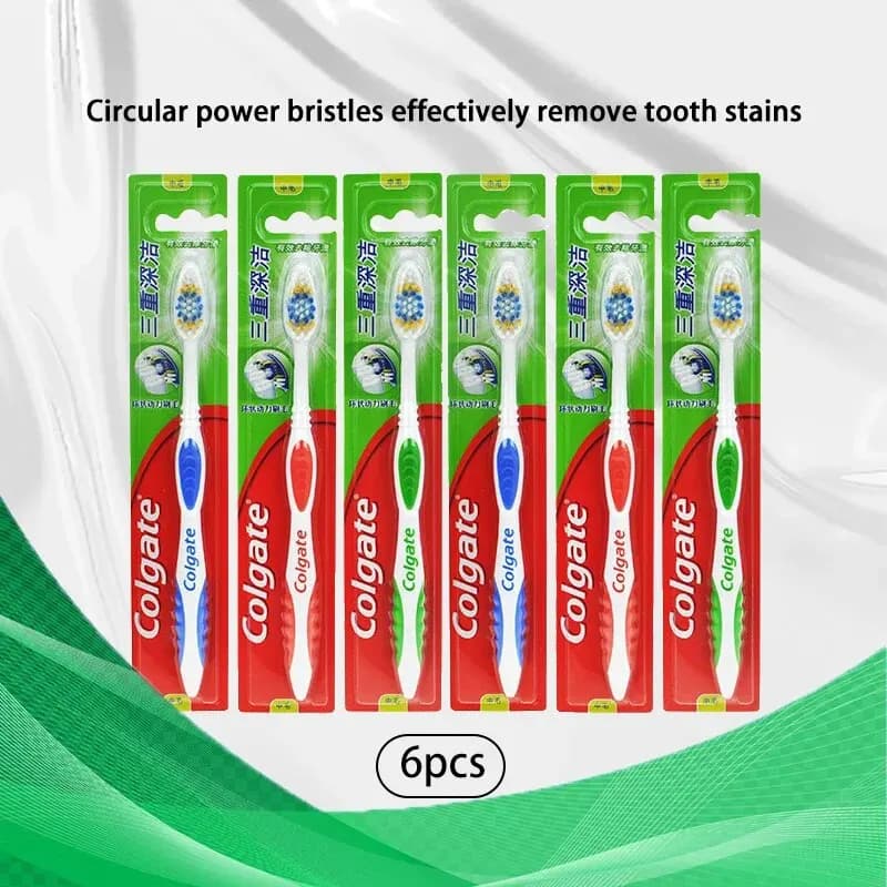 Clogate 6pcs Adult Soft Bristle Toothbrush Whitening Oral Hygiene For Sensitive Gums And Teeth Manual Toothbrush For Home Use