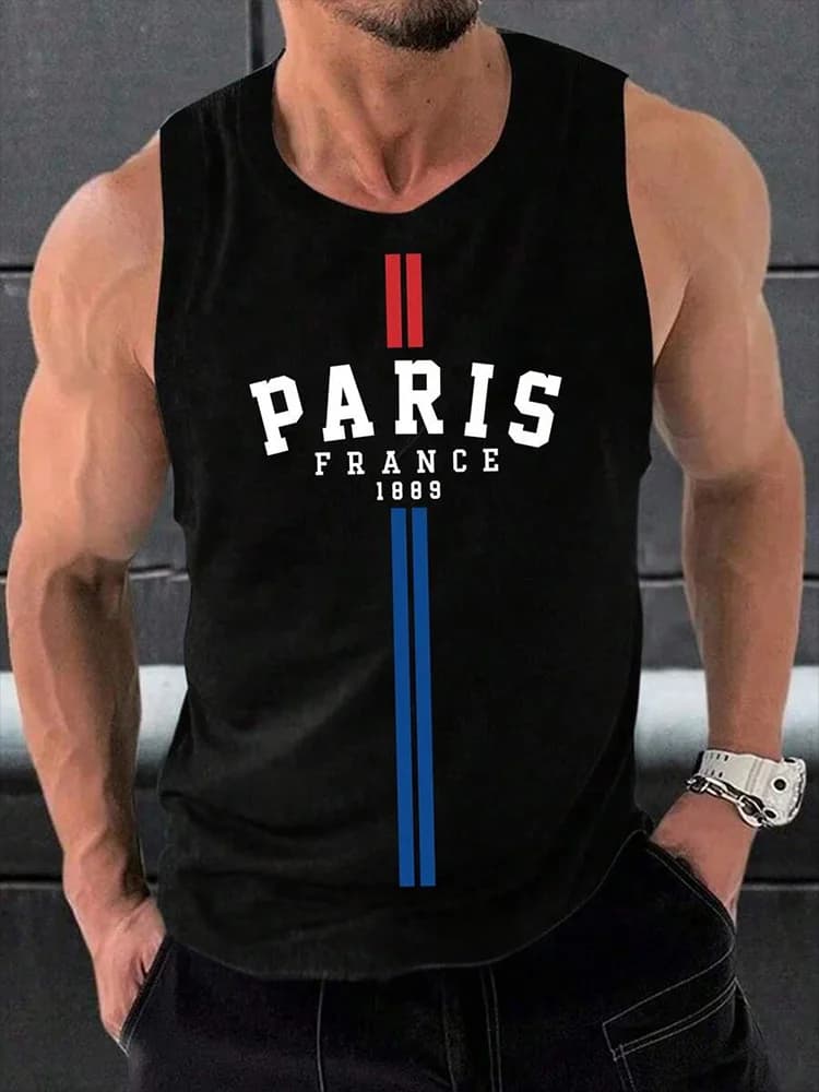 Summer Outdoor Sports Loose Comfortable Men's Tank Top Fitness Breathable Men's Tank Top Street Fashion Men's Sleeveless T-shirt