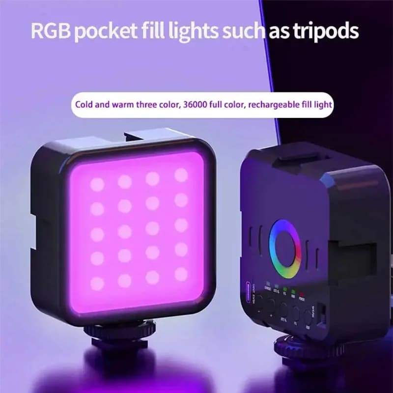 Adjustable Mini RGB Hot Boot Fill Light Live Photography LED Portable Mobile Camera Selfie Soft Light Live Shooting Fill Light