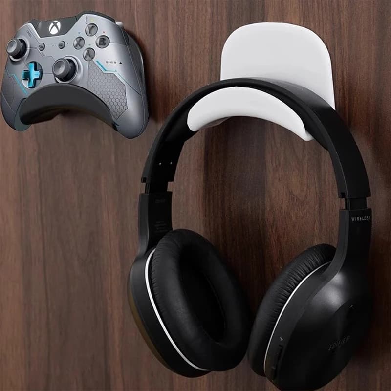 Universal Wall Mounted Headphone Stand Gaming Controller Holder Headset Display Rack Under Desk Hanger Hook For Earphone
