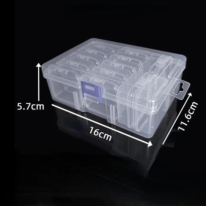 14 Compartments/Set Transparent Plastic Storage Box, DIY Hand-Painted Accessories Storage Box, Multi-Purpose Storage Tool