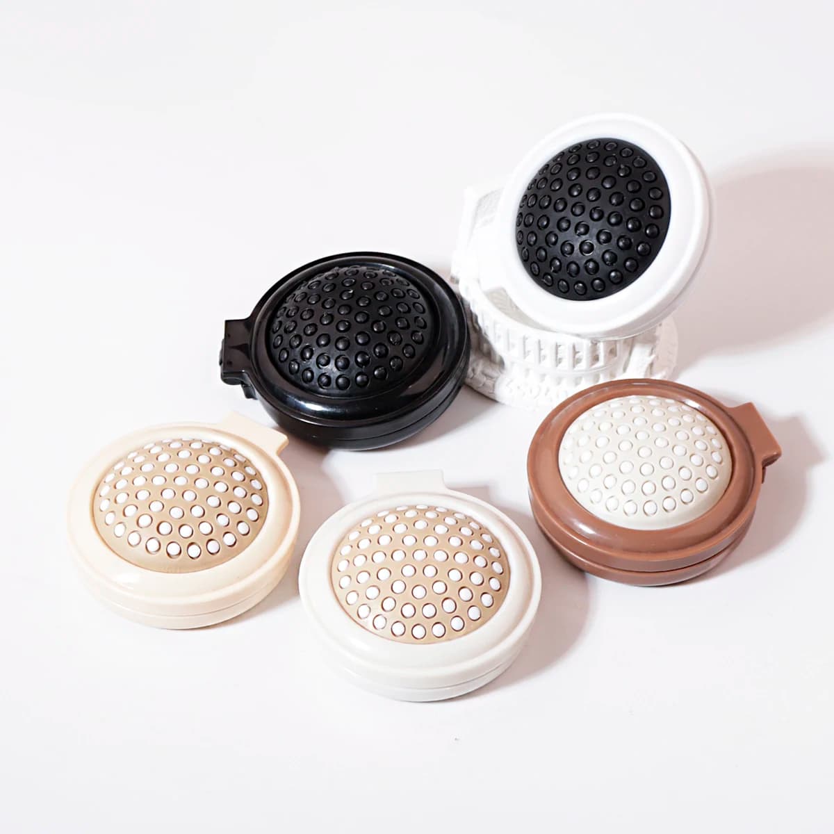 1pc Mini folding head massager mirror anti-static styling accessories portable travel hair brush comb Special for real hair wigs