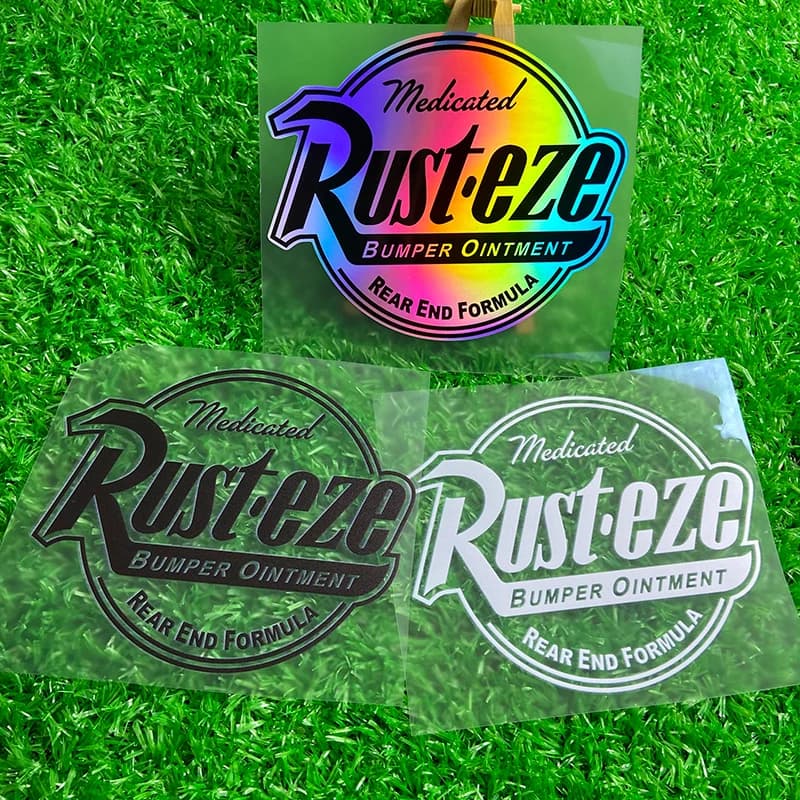 Rust Eze Medicated Scooter Stickers Waterproof Sunscreen DIY Motorcycle Fuel Tank Vinyl Decal Truck Car Window Bumper Decoration