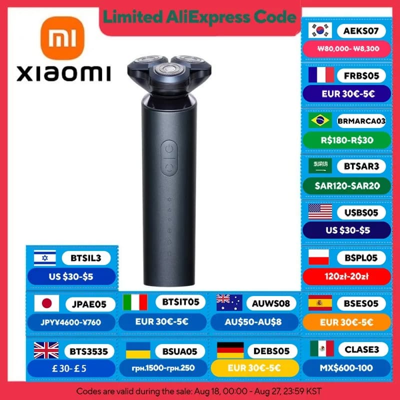 XIAOMI MIJIA Electric Shaver For Men S700 Whole Body Washing Electric Razor Trimmer Beard Rechargeable men's Shaving Machine