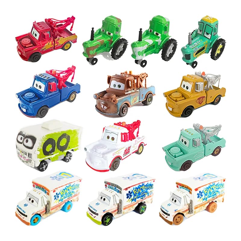Disney Pixar Cars 3 2 Metal Diecast Car Toy Lightning McQueen Jackson Mr. Destruction Harvester Bulldozer 1:55 Kids Toy Car Gift