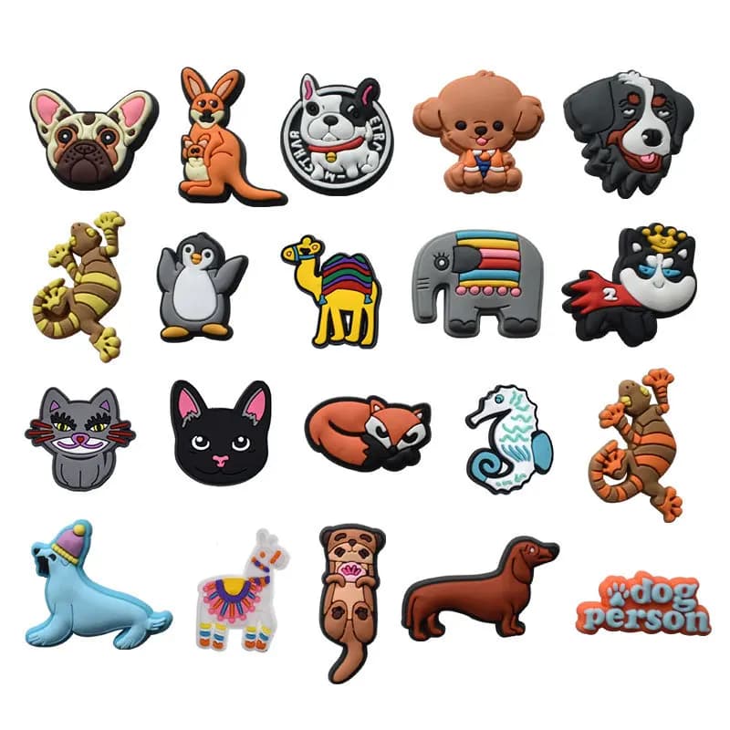 New 1Pc Cutes Animals Shoes Charms for Crocs Shoes Accessories Decorations Designer Women Shoe Charms Pins Kids Xmas Party Gifts