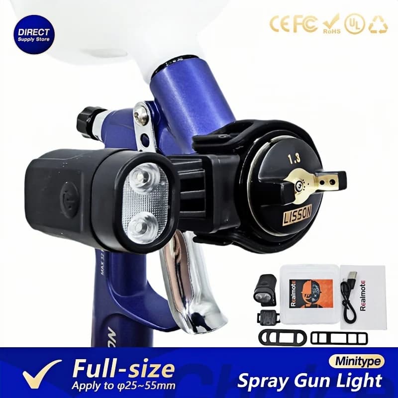 Upgrade Universal Spray Gun Light With 2 Straps Airbrush Paint Fill Light Adjustable Lighting Power Painting Tool Accessories