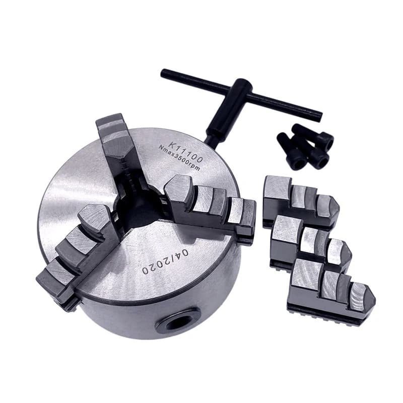 1Set K11-100 3 Jaws Manual Lathe Chuck With Turning Machine Tools Accessories K11-100 3-Jaw Lathe Chuck Self-Centering Metal New