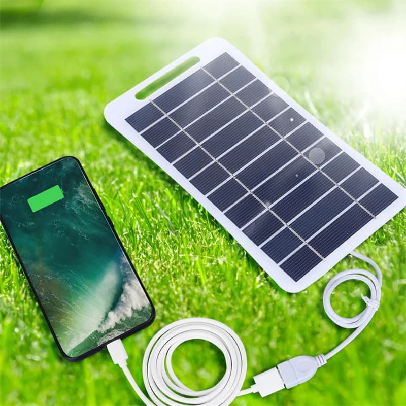 2W 5W Solar Panel With USB Waterproof Outdoor Hiking And Camping Portable Battery Mobile Phone Charging Bank Charging Panel 5V