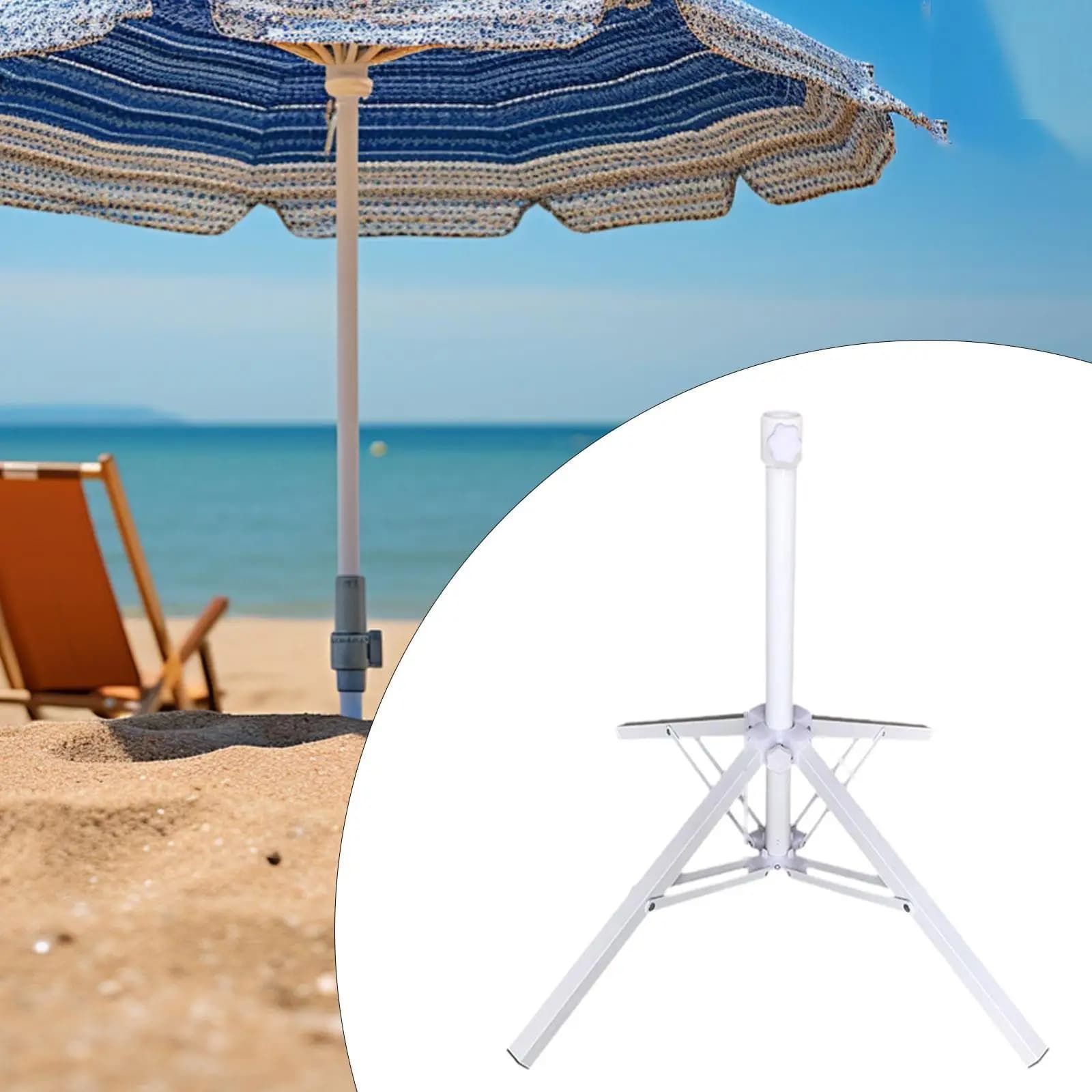 Outdoor Umbrella Stand Folding Beach Umbrella Stand for Yard Patio Fishing