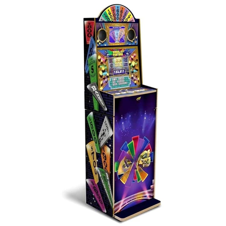Tools.Wheel of Fortune Casinocade Deluxe Arcade Game 5 Foot Tall Stand Up Cabinet with 8 Inch Dual LCD Screens, Electronic G