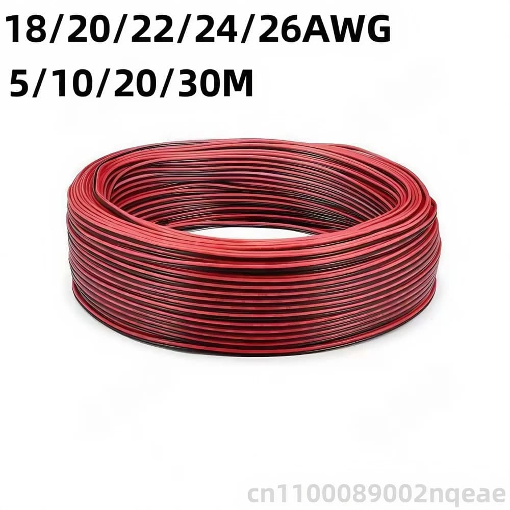 2pin Red Black Electrical Wire 18 20 22 24 26 LED Strip Cable 2 Core Tinned Copper Extension Power Cord For Lighting Audio