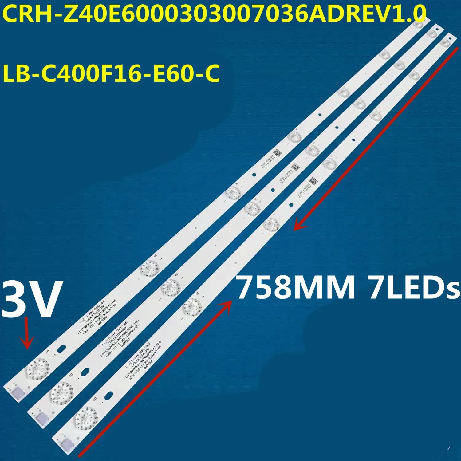 15PCS LED Strip 7Lamps For 40E6000 LB-C400F16-E60-C CRH-Z40E6000303007036ADREV1.0 Dexp F40D7200 H-LED40F401BS2 H-LED40F502BS2S