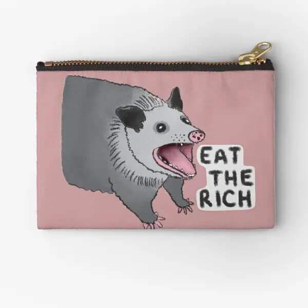 Eat The Rich Possum Zipper Pouches Men Packaging Small Pure Key Women Pocket Storage Money Socks Underwear Bag Cosmetic Panties