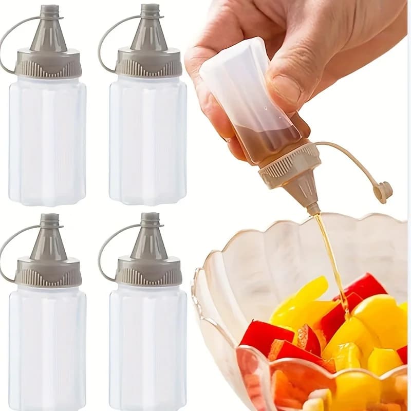 4/8/12PCS Mini Squeeze Bottles Ketchup Condiment Sauce Bottle Honey Mustard Salad Dressing Sauce Bento Container Kitchen Tool