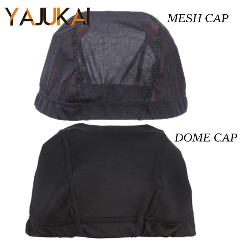 Dome Cap Mesh Dome Wig Cap Black Elastic Wig Caps Stretchy Spandex Dome Caps Breathable Nylon Mesh Net For Men Women Wigs Making
