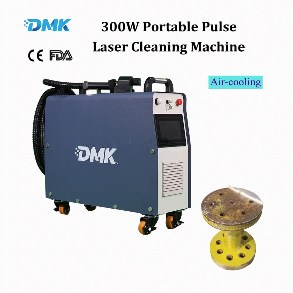 DMK-Pulse Laser Cleaning Machine, Air-cooling Portable Laser Rust Remover for Metal, Wood, Aluminum, Oxide, 300W