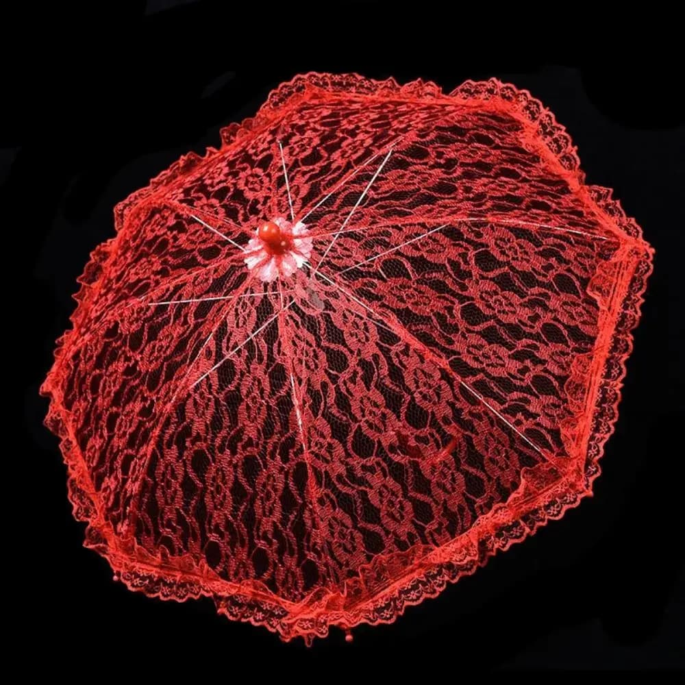 Elegant Lace Women's Lace Umbrellas Lolita Floral Patterns Wedding Decoration Props Delicate Hollowed Out Bride Prop Umbrella