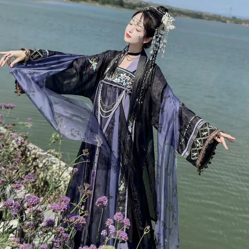 Traditional Women Tang Dynasty Embroidery Hanfu Dress Elegant Ancient Chinese Style Lady Vintage Stage Costume Dance Hanfu Sets
