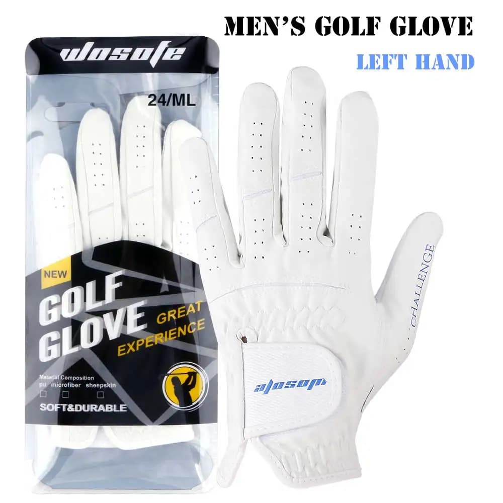 1Pc Left Hand Men’s Golf Glove Anti-Slip Nanoscale Cloth With Breathable Airhole,Fits For All Weather