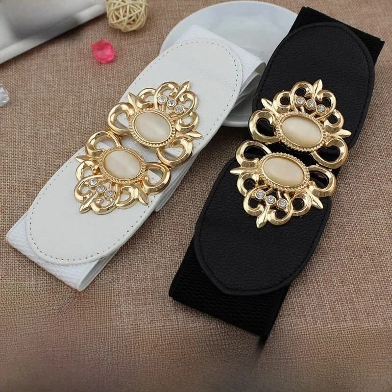 Manufacturers wholesale fashion ladies elastic wide girdle down jacket casual elastic belt sweater k-style decorative belt