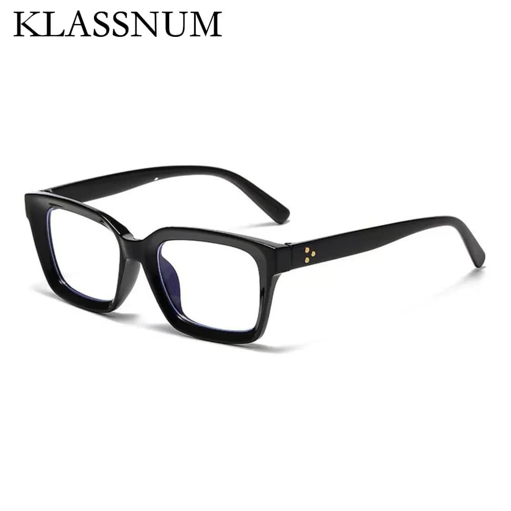 Vintage Oversize Computer Glasses Frame Women Men Anti Blue Light Square Clear Eyewear Blocking Glasses Full Frame Plain Glasses