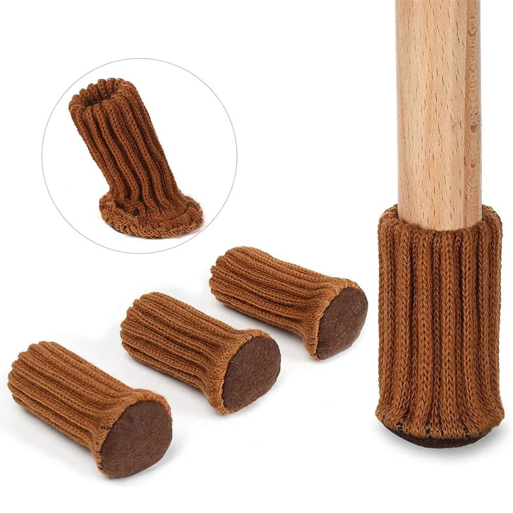 4pcs Table Leg Socks Chair Knitted Furniture Sock Floor Protectors Furniture Legs Table Chair Leg Protector Cover For Furniture