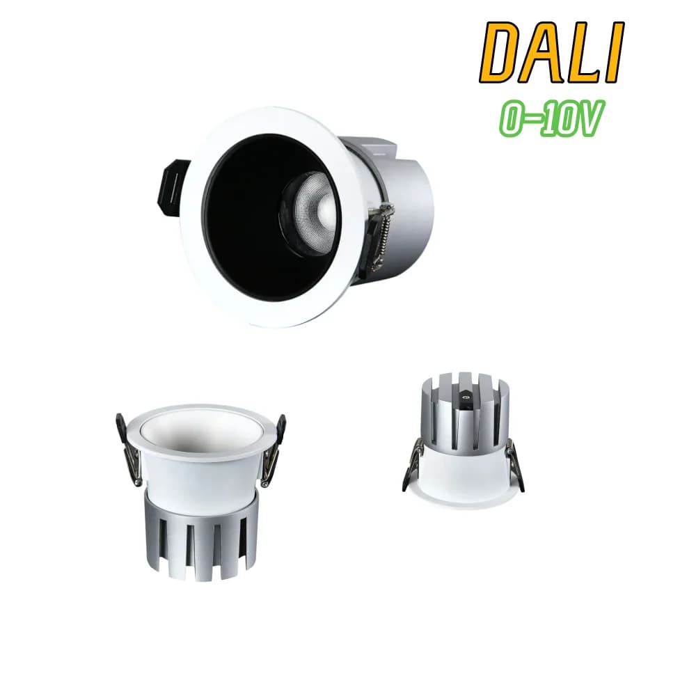 Recessed DALI 0-10V Dimmable Narrow edge Anti-glare COB spotlights 12W 15W 20W LED Downlight AC220V Ceiling lamp Home business