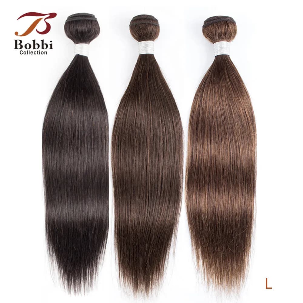 Dark Brown Indian Hair Weave Bundles - Bobbi Collection 1 Bundle Color 2 - Straight Hair Weft Non-Remy Hair Extension